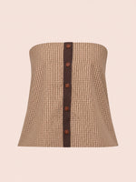 Completa tu look con Rove Brown Plaid Sleeveless Top
