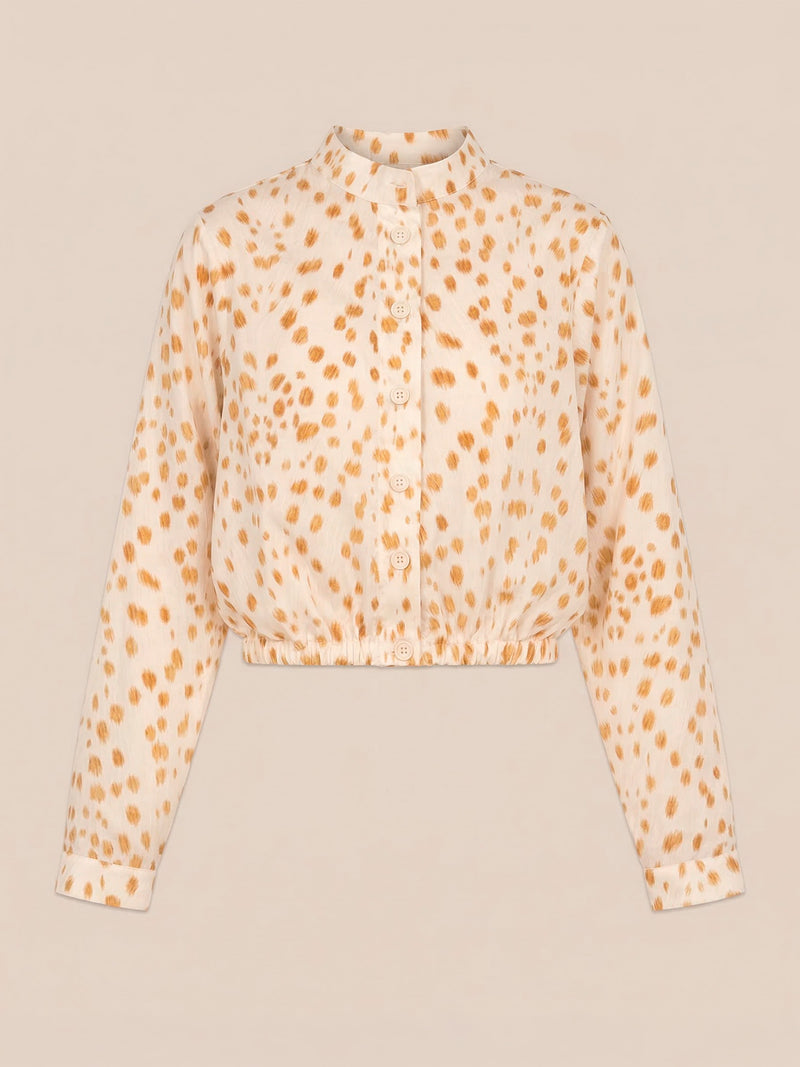 Fawn Deer Print Balloon Shirt