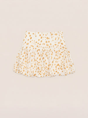 Fawn Deer Print Balloon Mini Skirt