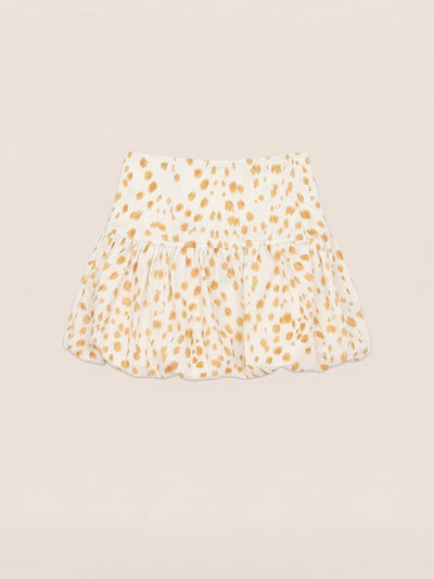 Fawn Deer Print Balloon Mini Skirt