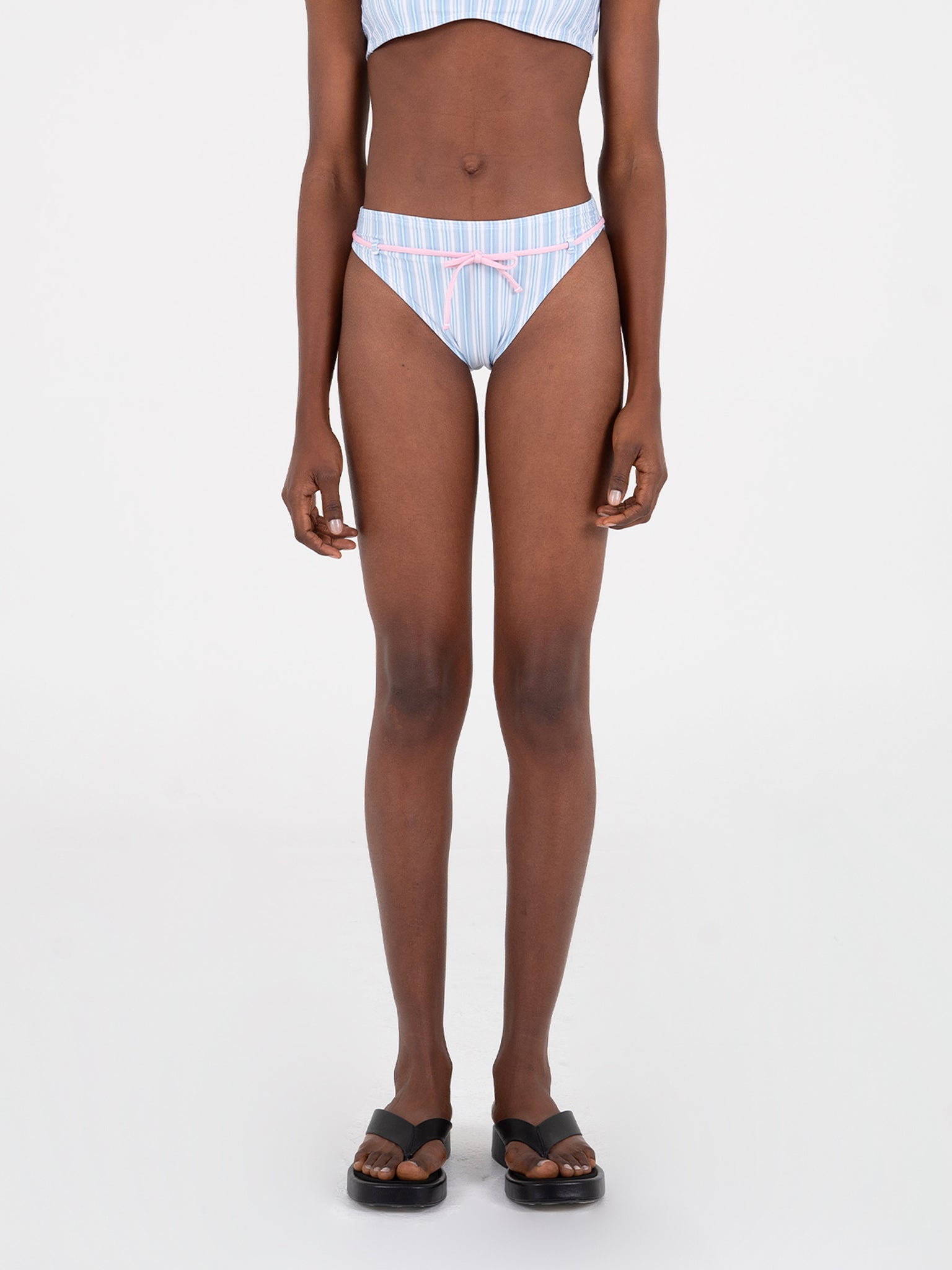 River Striped Print Bikini Bottom Bañador