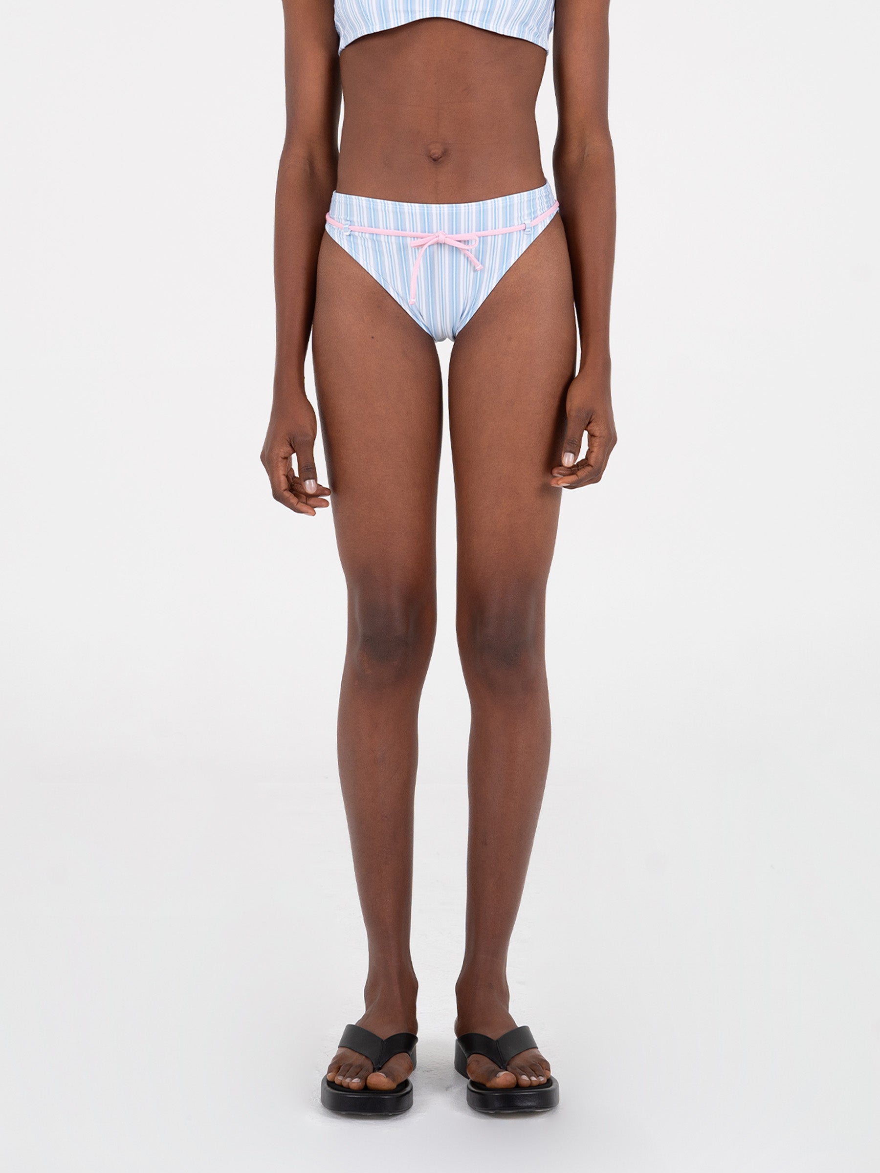 River Striped Print Bikini Bottom Bañador