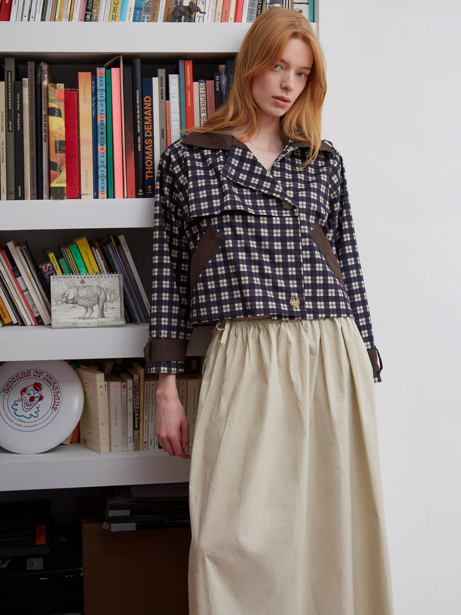 Rooftop Tartan Squared Trenchcoat chaqueta