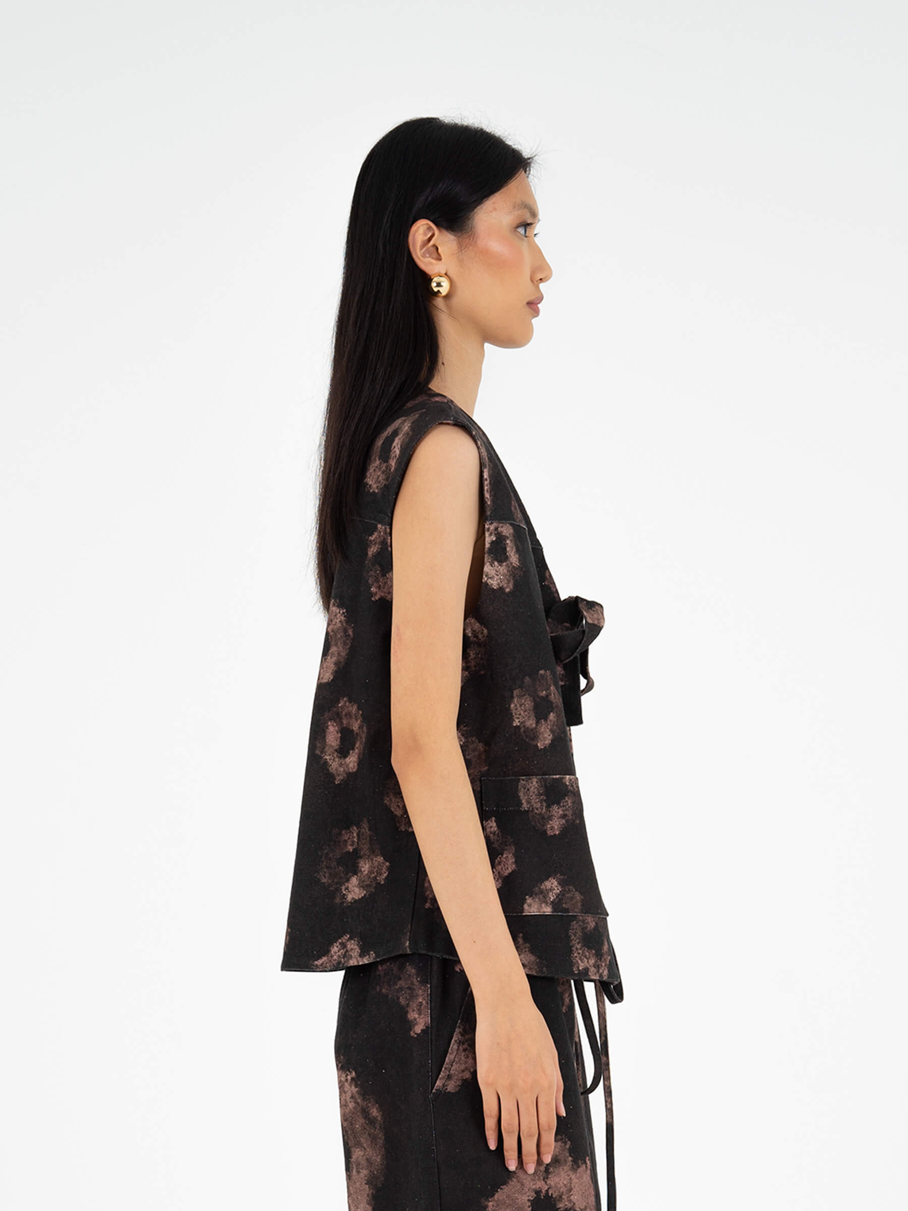 Rush Print Denim Vest top