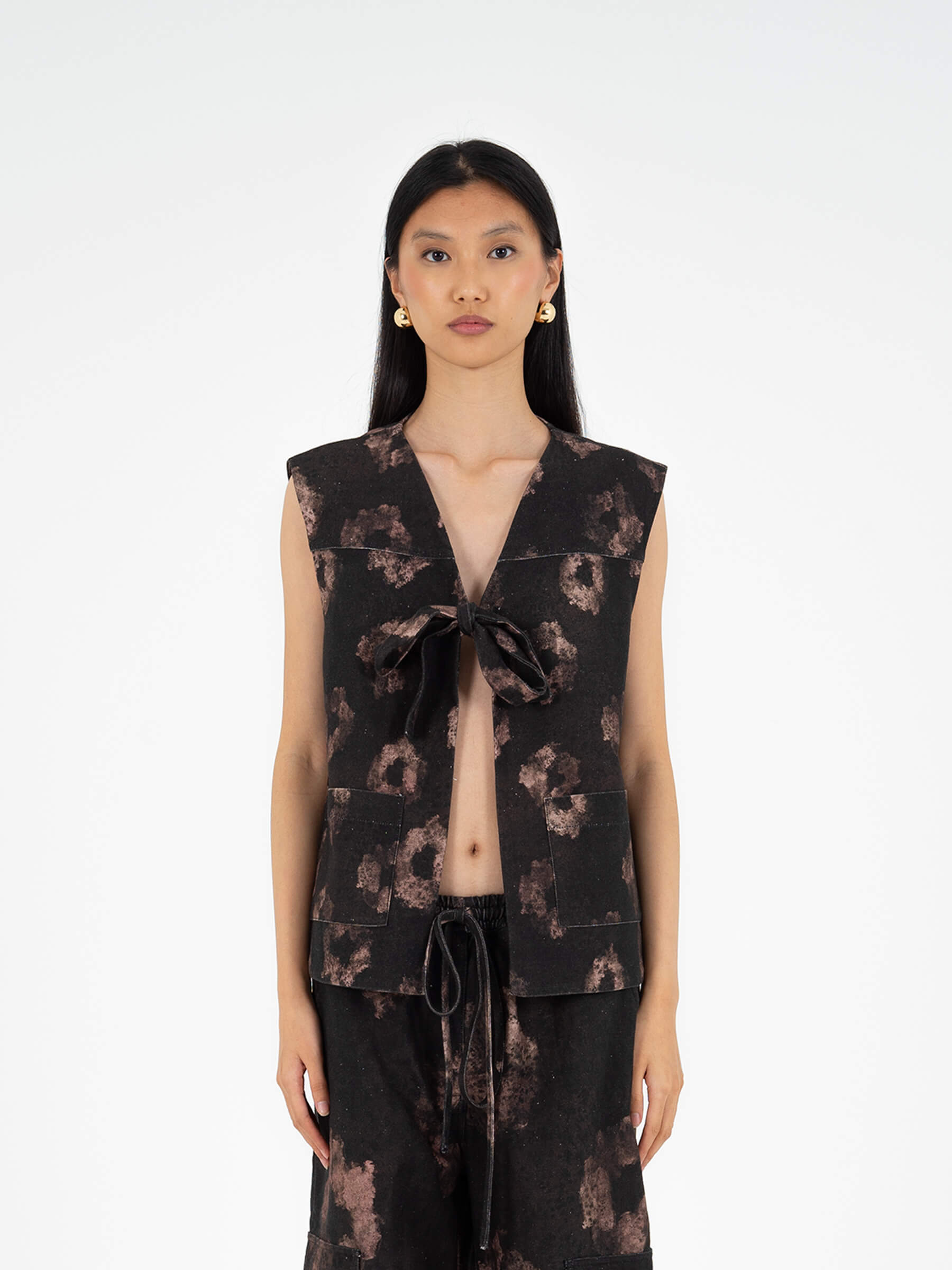 Rush Print Denim Vest top