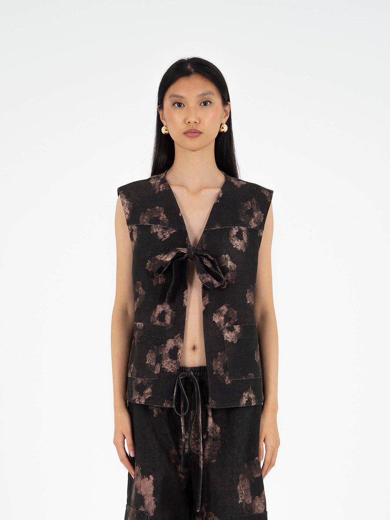 Rush Print Denim Vest top