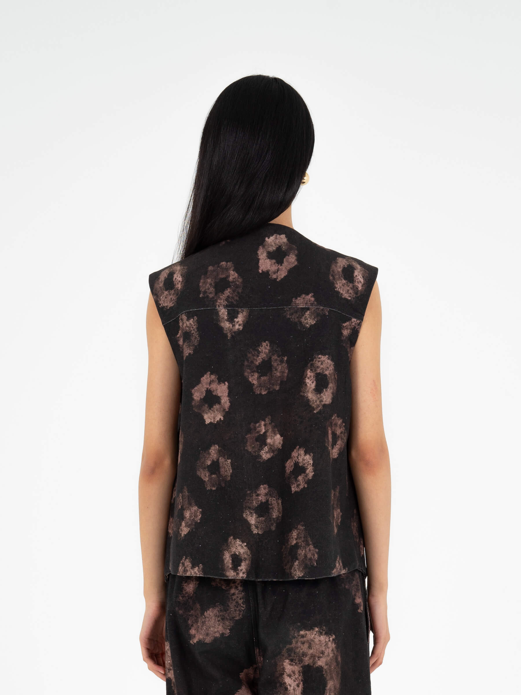 Rush Print Denim Vest top