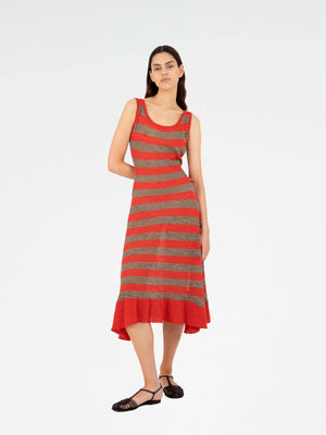 Sage Striped Knit Dress