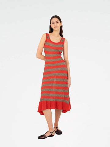 Sage Striped Knit Dress