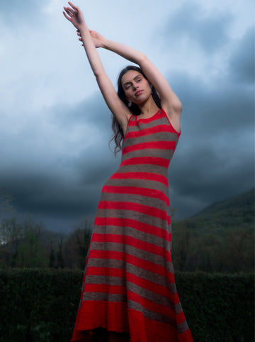 Sage Striped Knit Dress