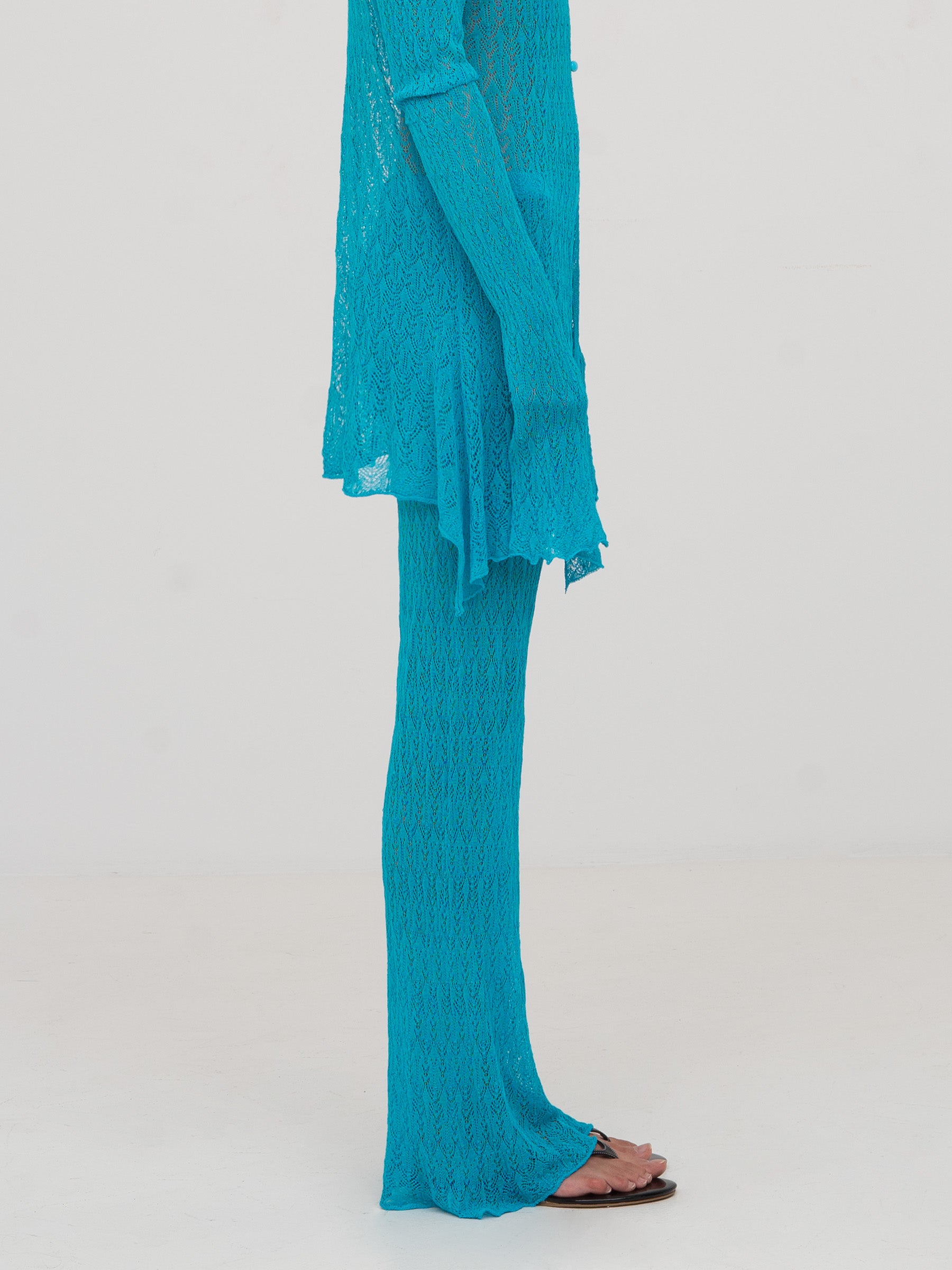 Saint Knit Blue Maxi Pants pantalones