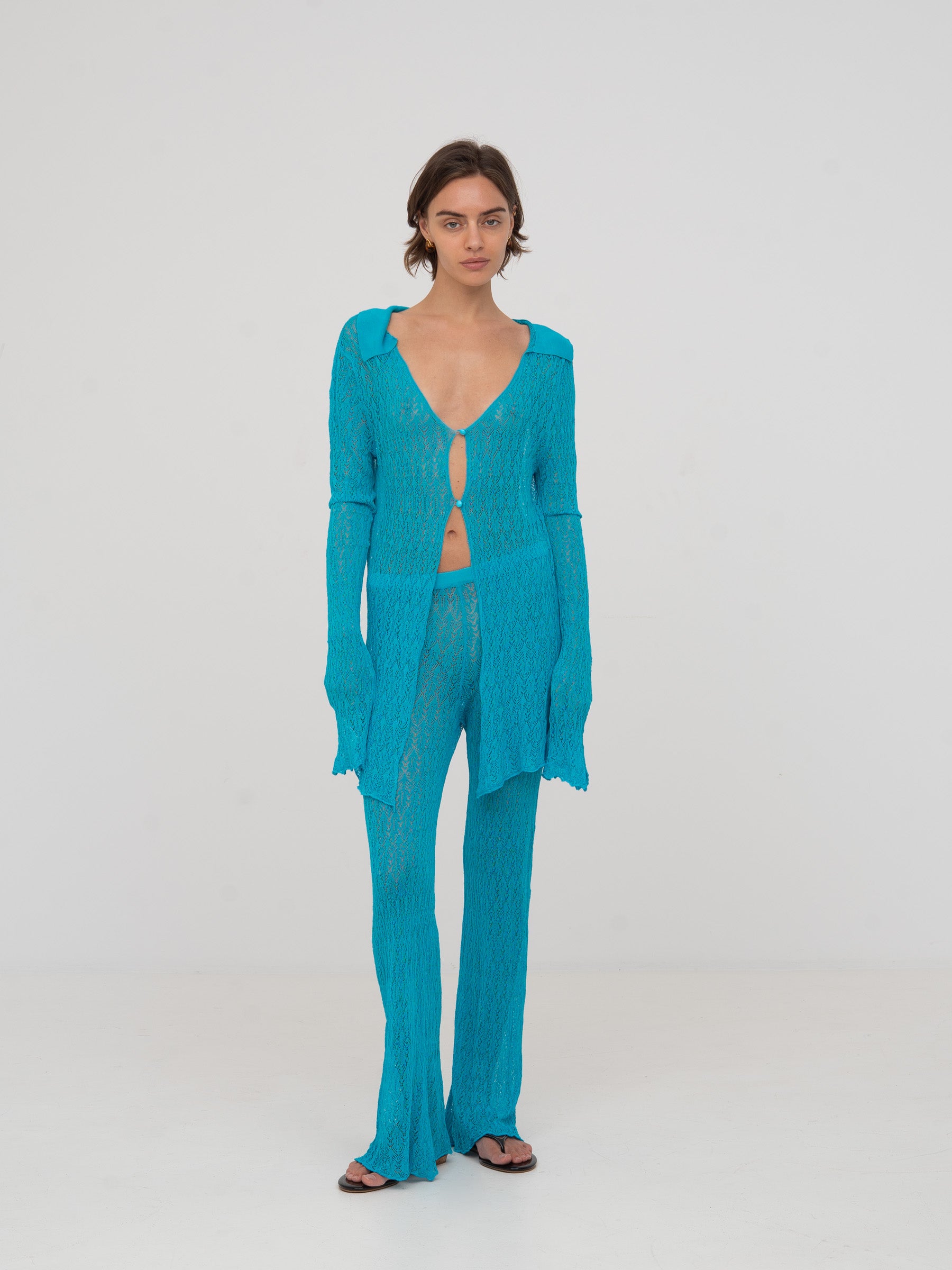 Saint Knit Blue Maxi Top top