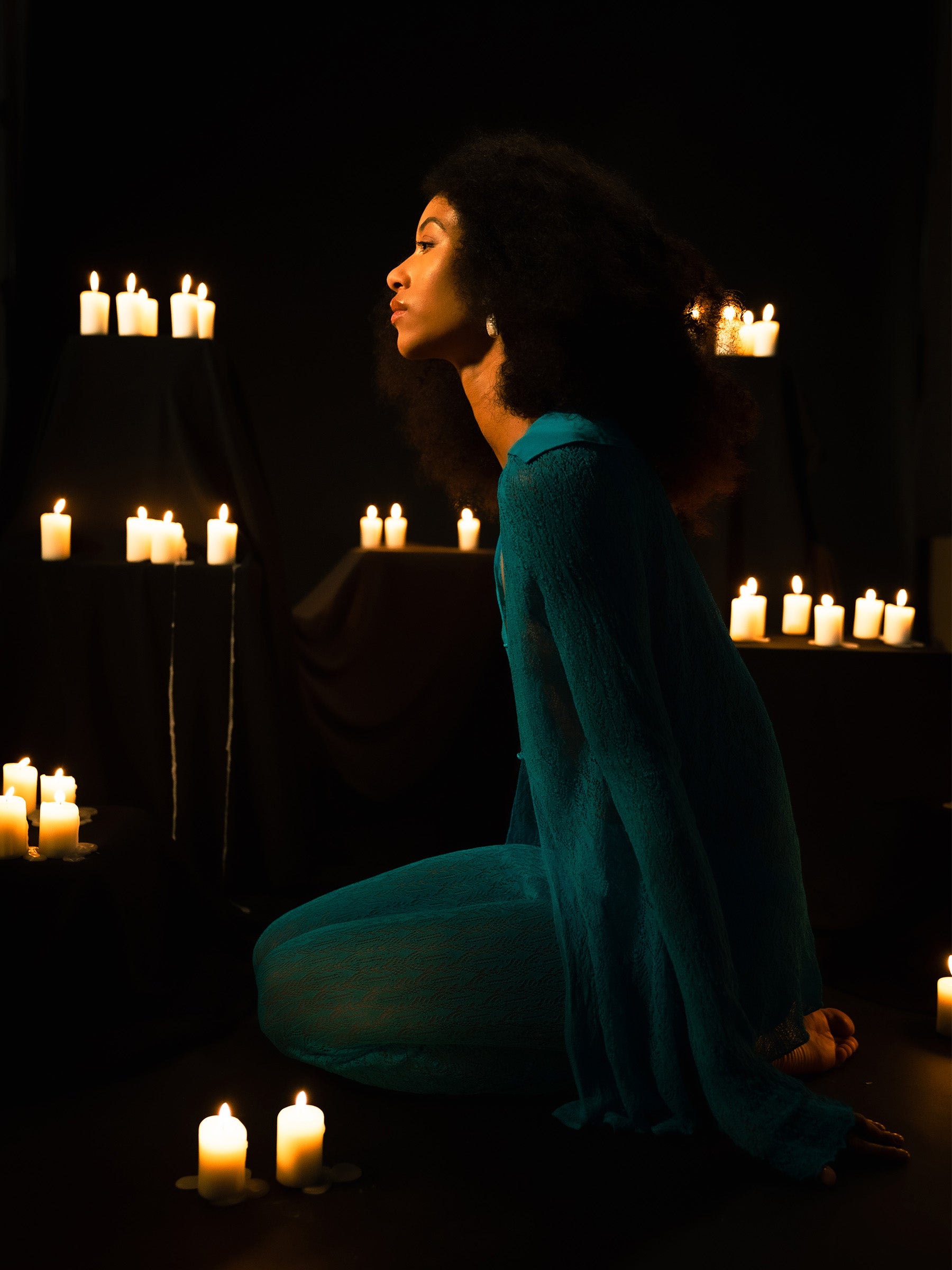 Saint Knit Blue Maxi Top top