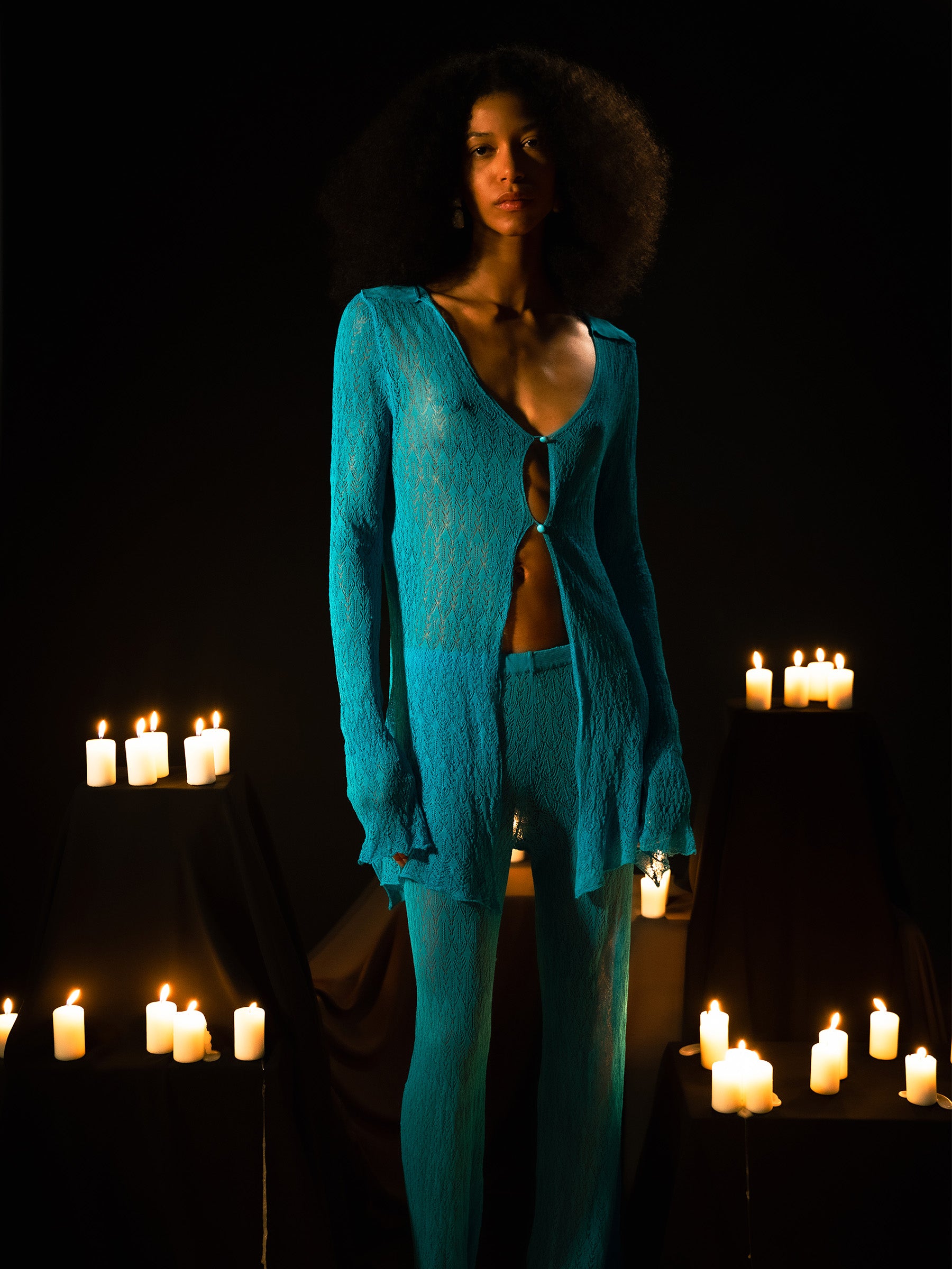 Saint Knit Blue Maxi Top top