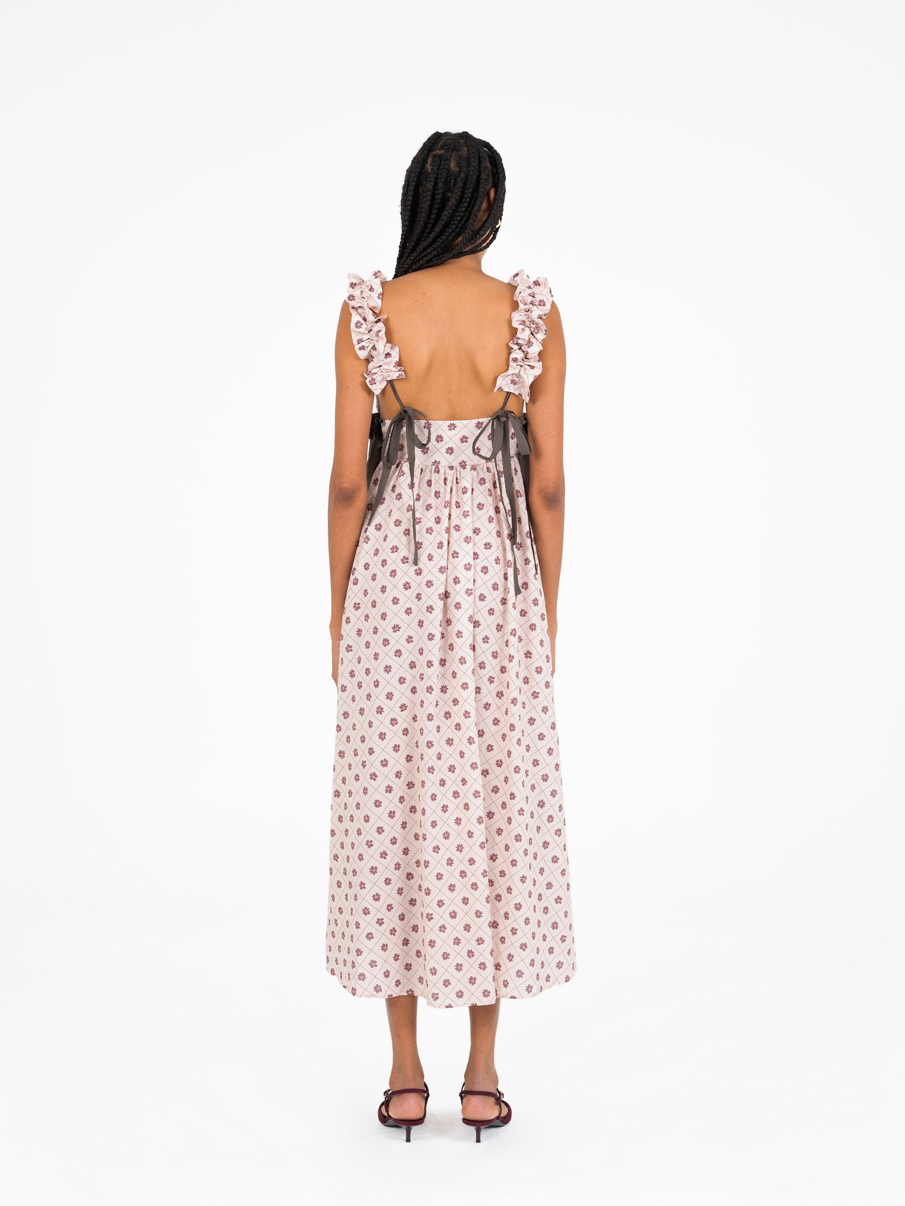 Selena Pink Floral Print Maxi Dress vestidos