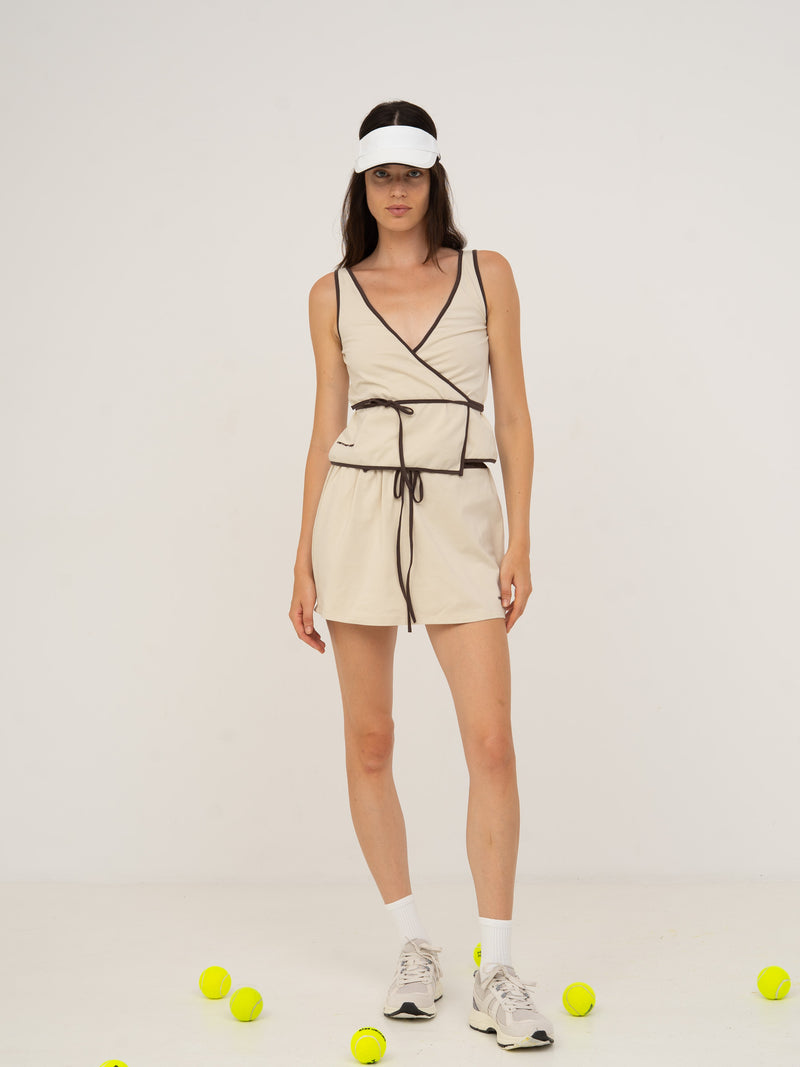 Serve White Mini Sports Skirt pantalones
