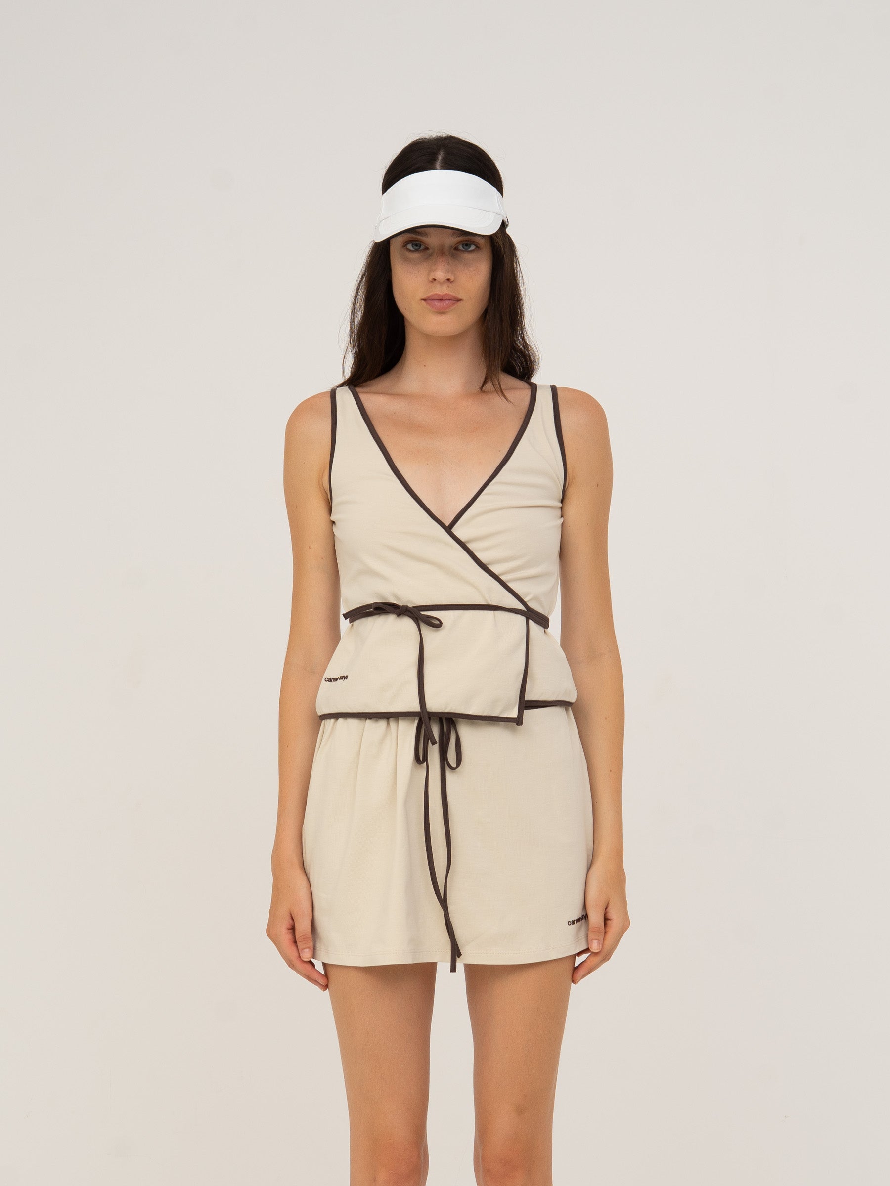 Serve White Sports Wrap Top top