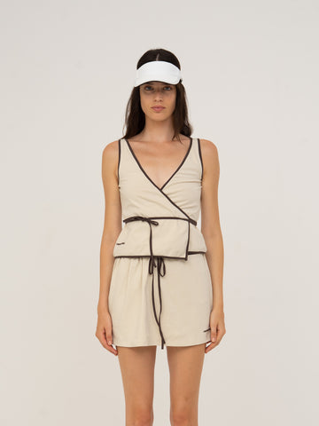 Serve White Sports Wrap Top