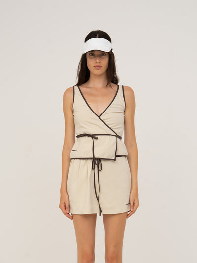 Serve White Sports Wrap Top