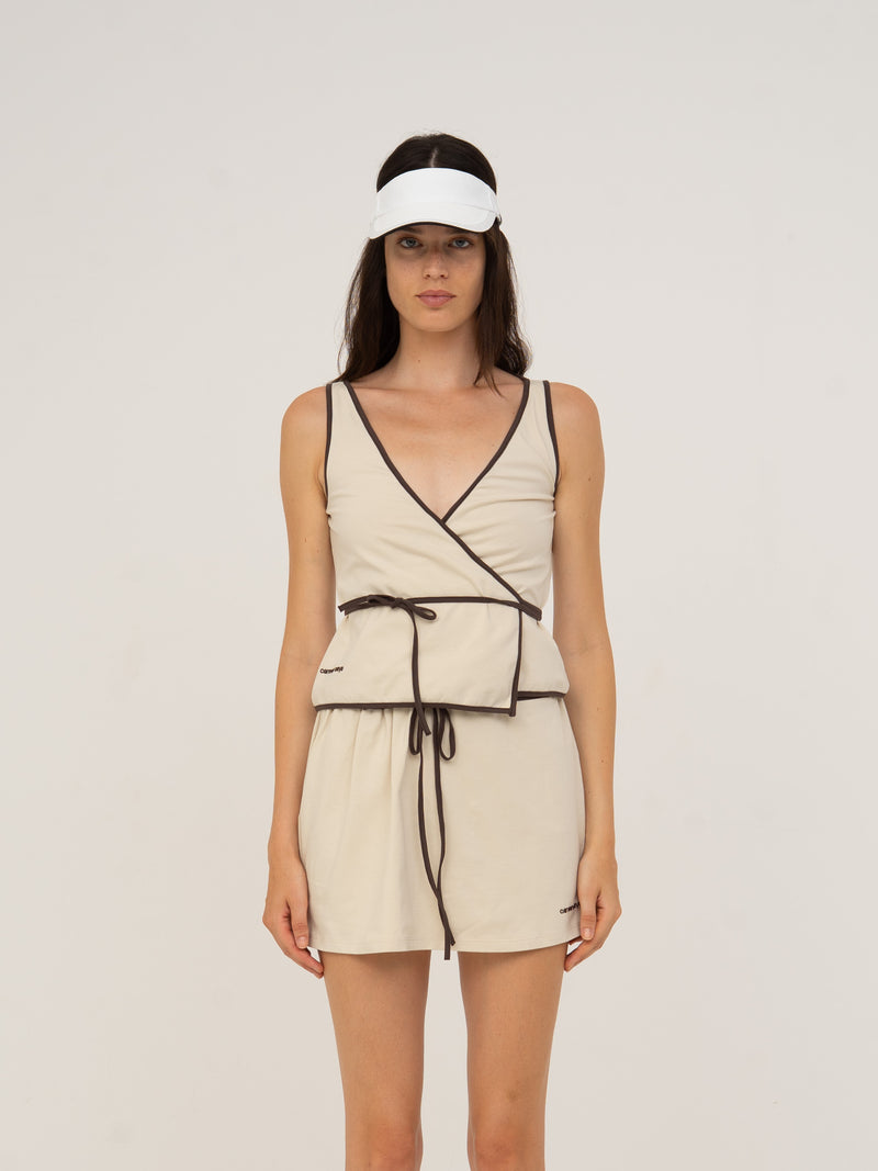 Serve White Sports Wrap Top top