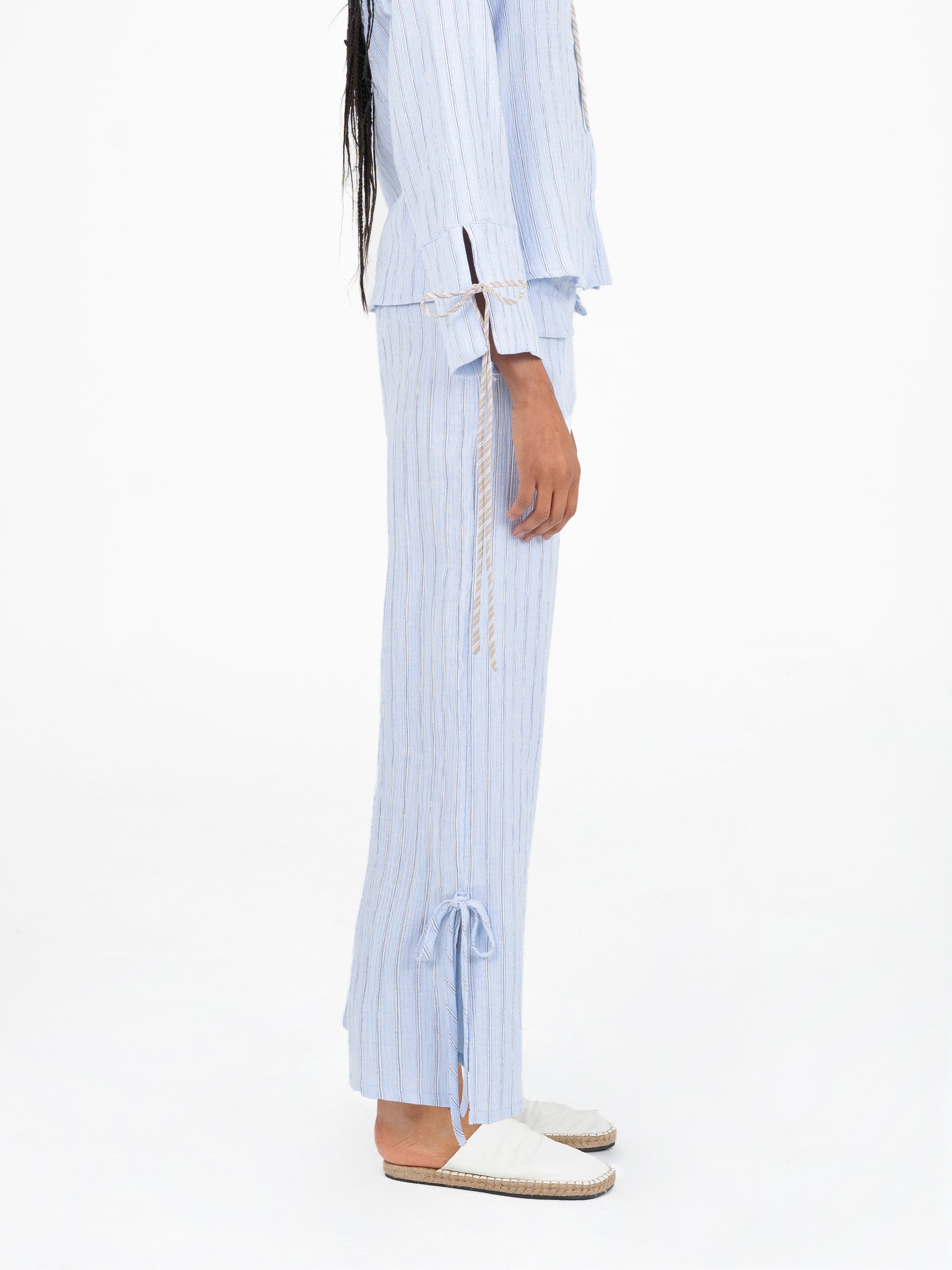 Skyline Blue Striped Pants pantalones