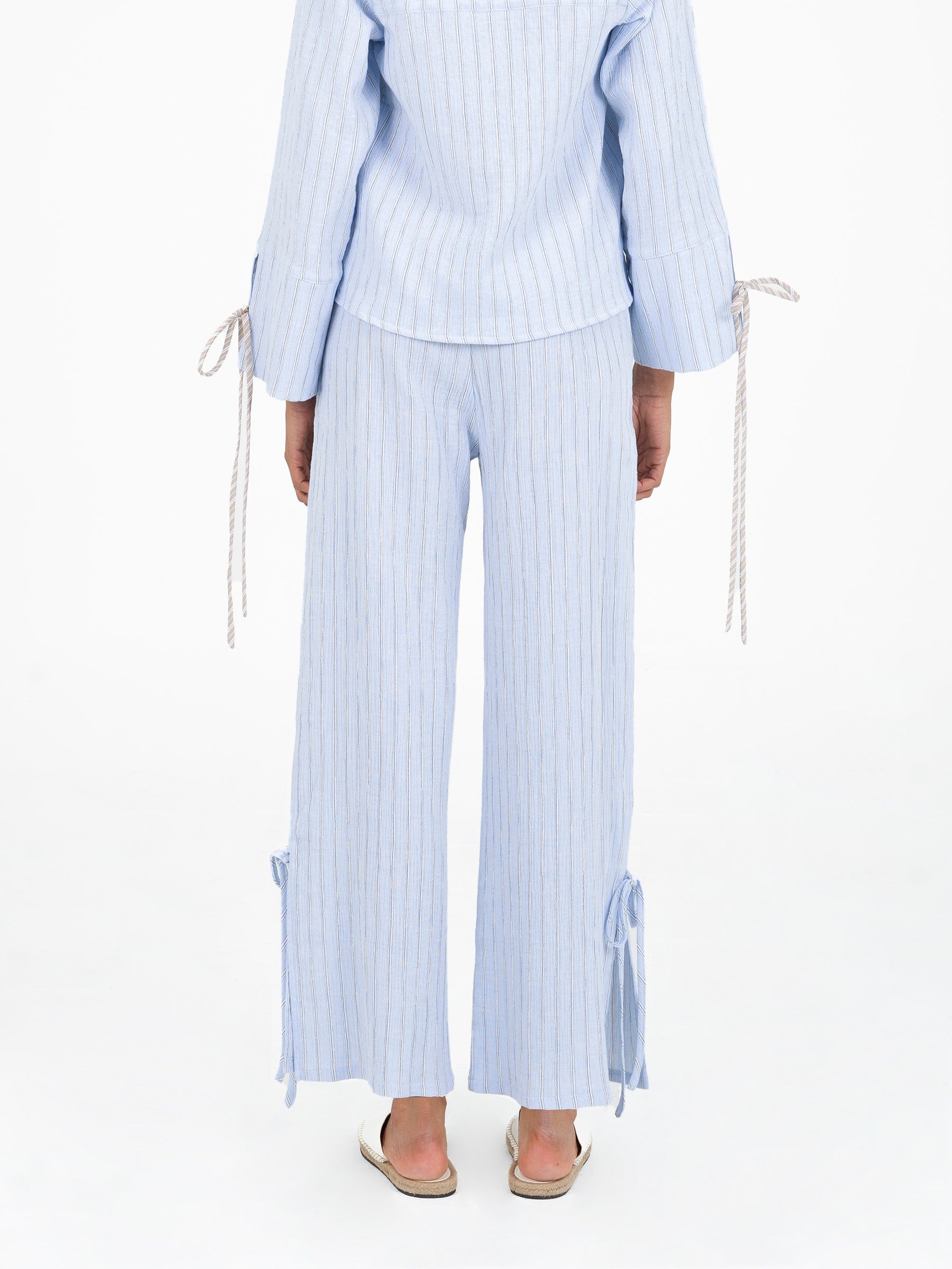 Skyline Blue Striped Pants pantalones