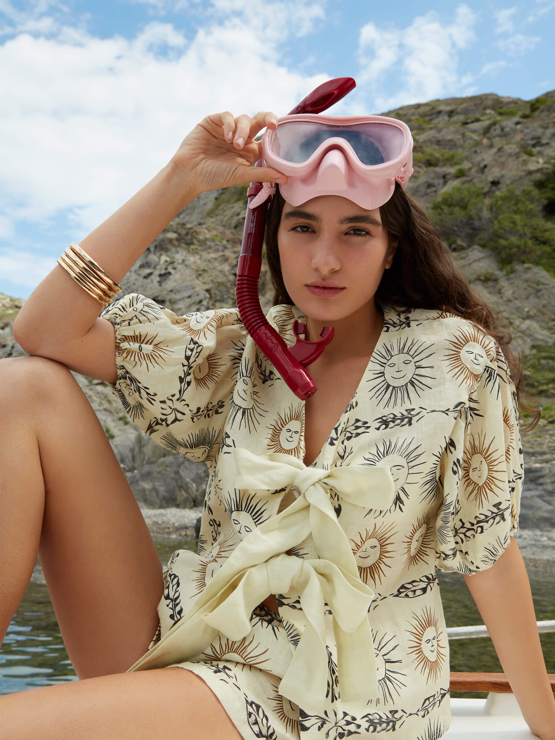 Soleil Spirit Sun-Printed Shorts pantalones