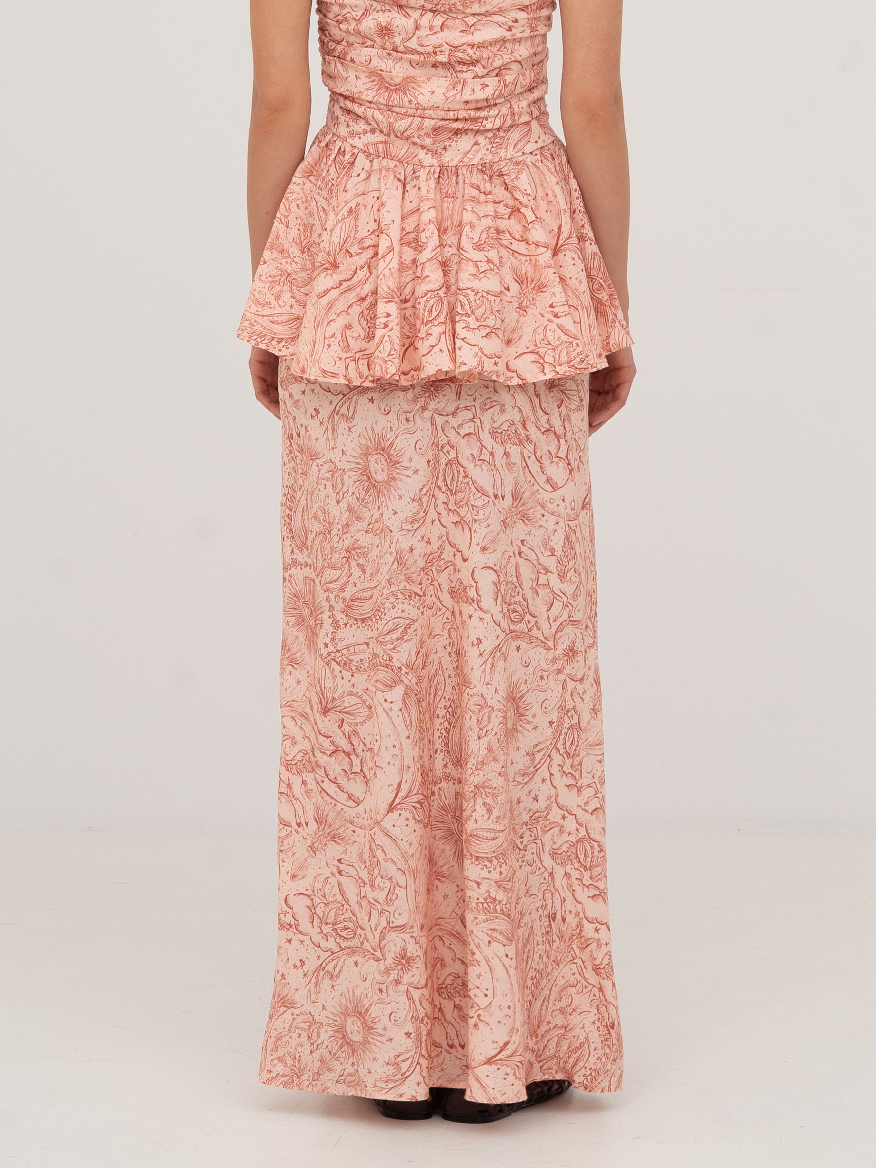 Sophia Pink Solar System-Printed Skirt falda