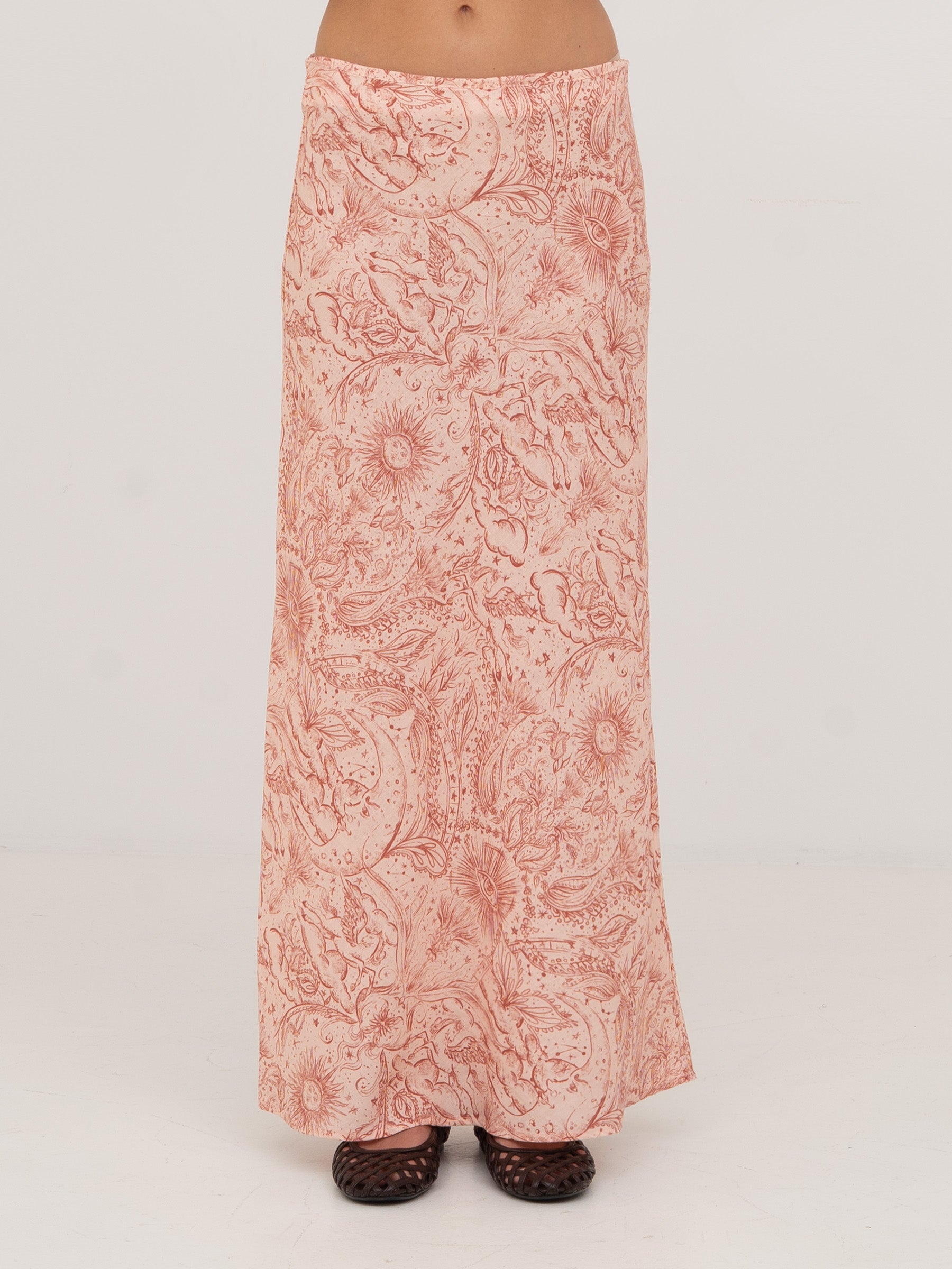 Sophia Pink Solar System-Printed Skirt falda