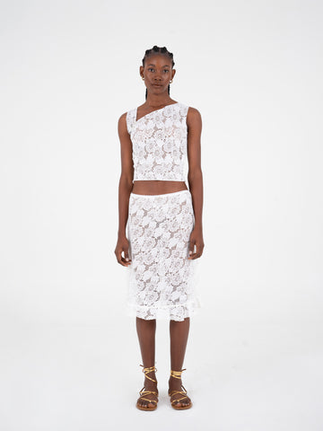 Sparkly White Lace Top