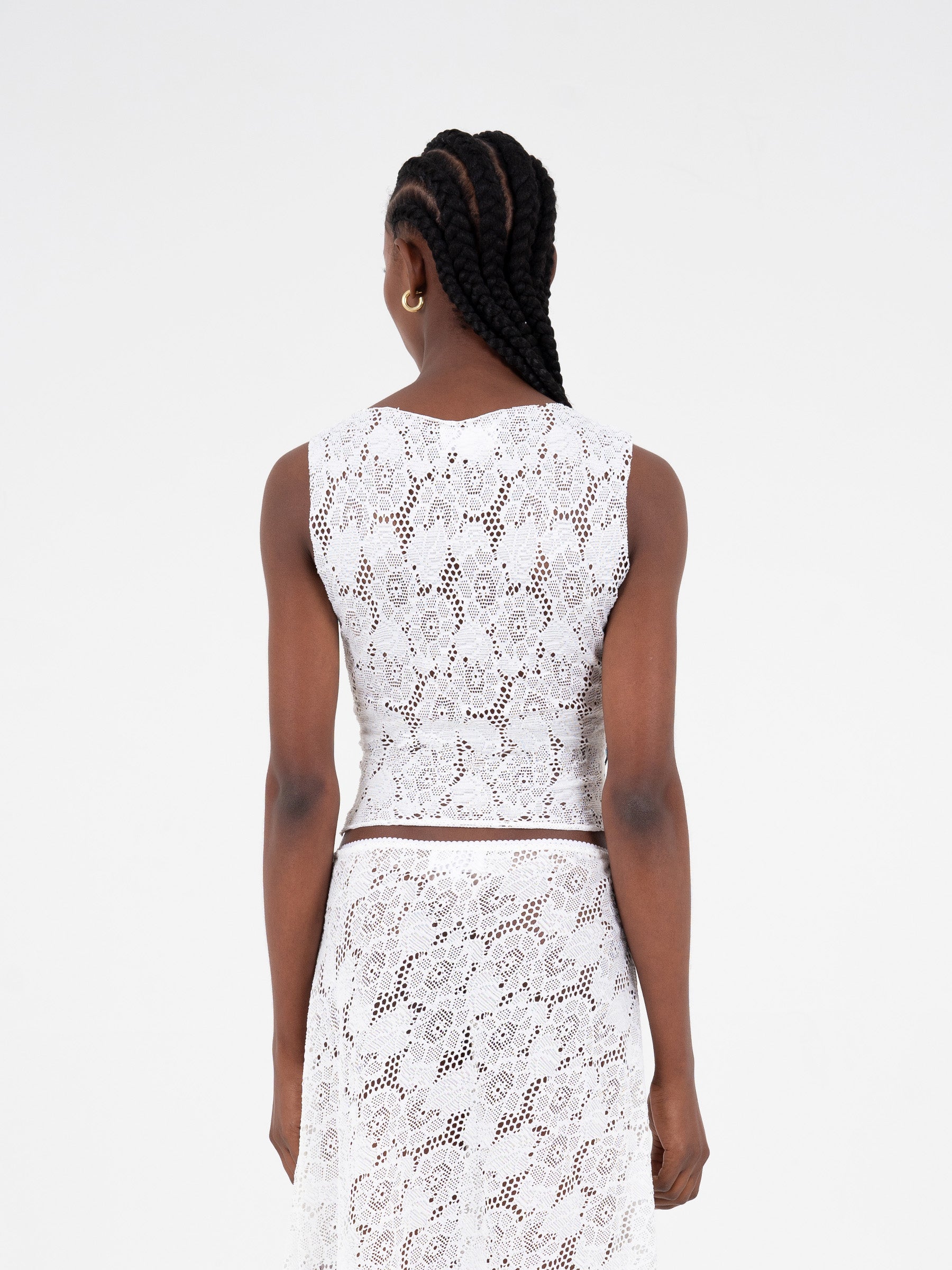 Sparkly White Lace Top camisas y camisetas