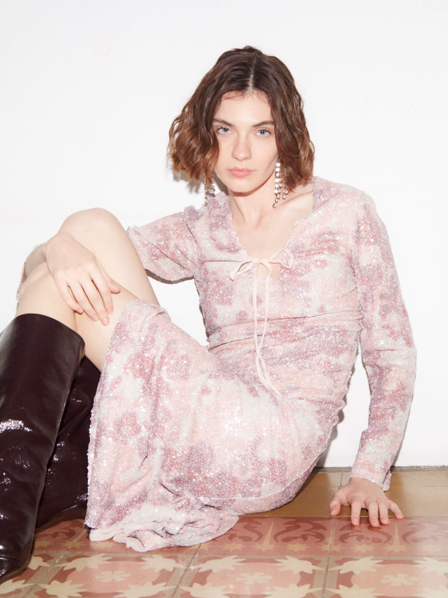 Star Printed Sequin Dress vestidos