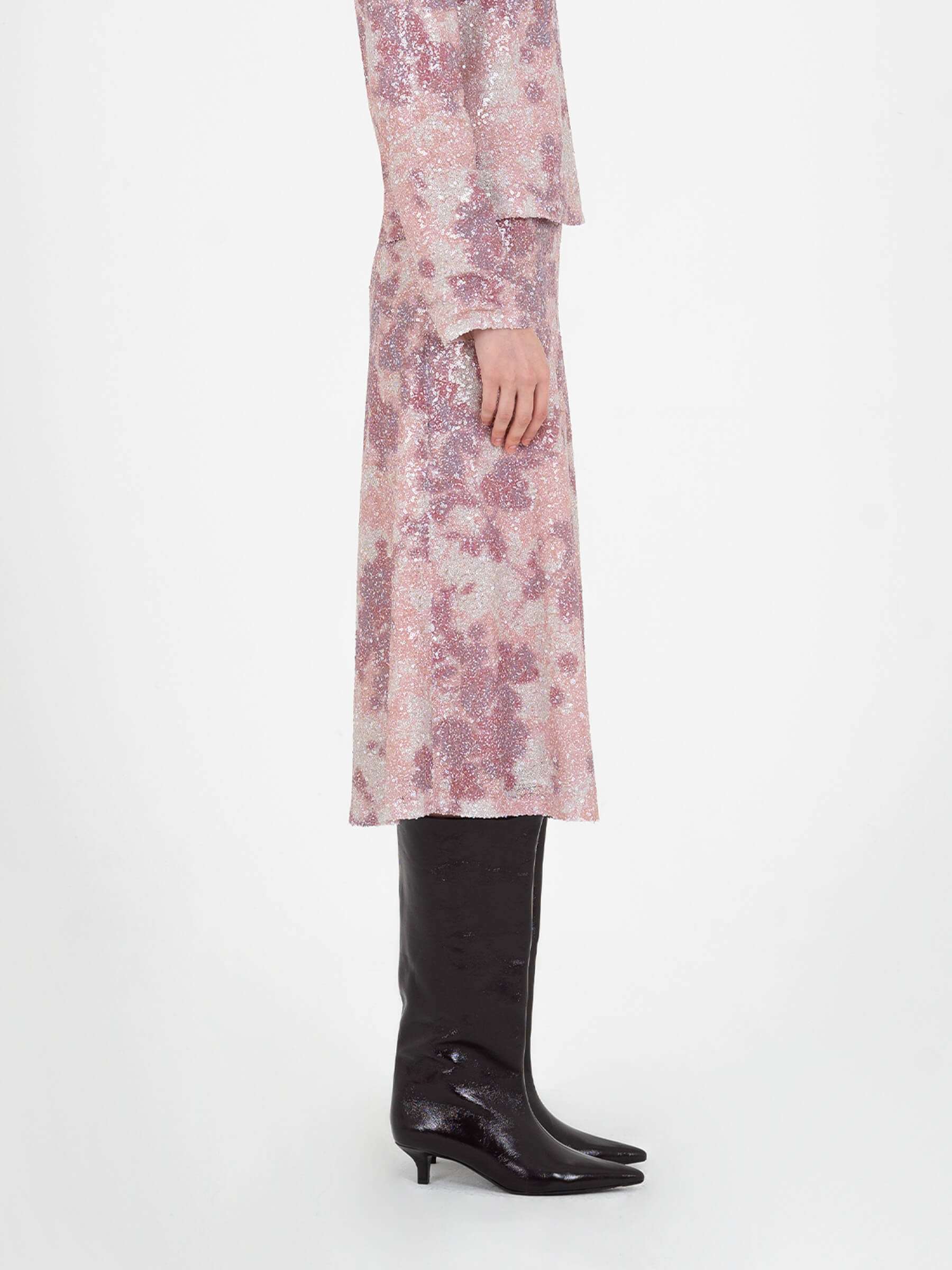 Star Printed Sequin Skirt falda