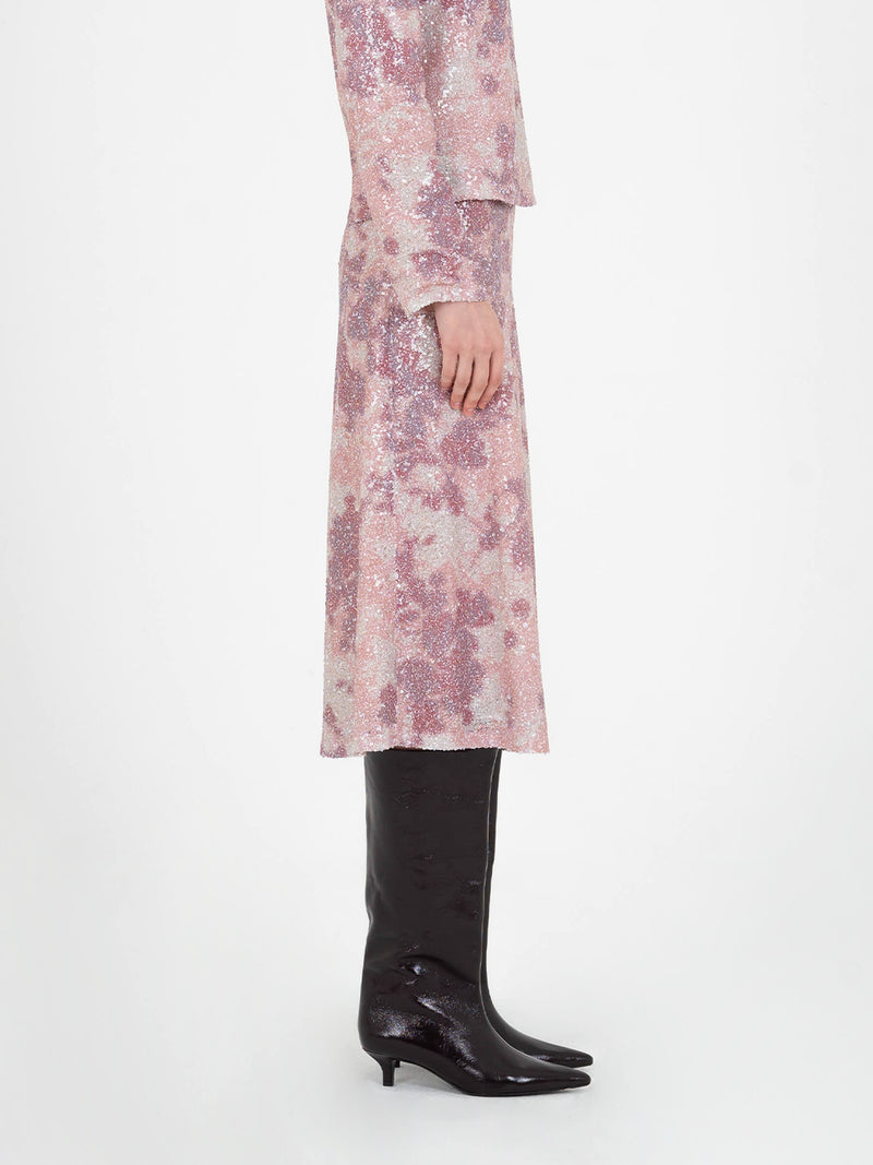 Star Printed Sequin Skirt falda