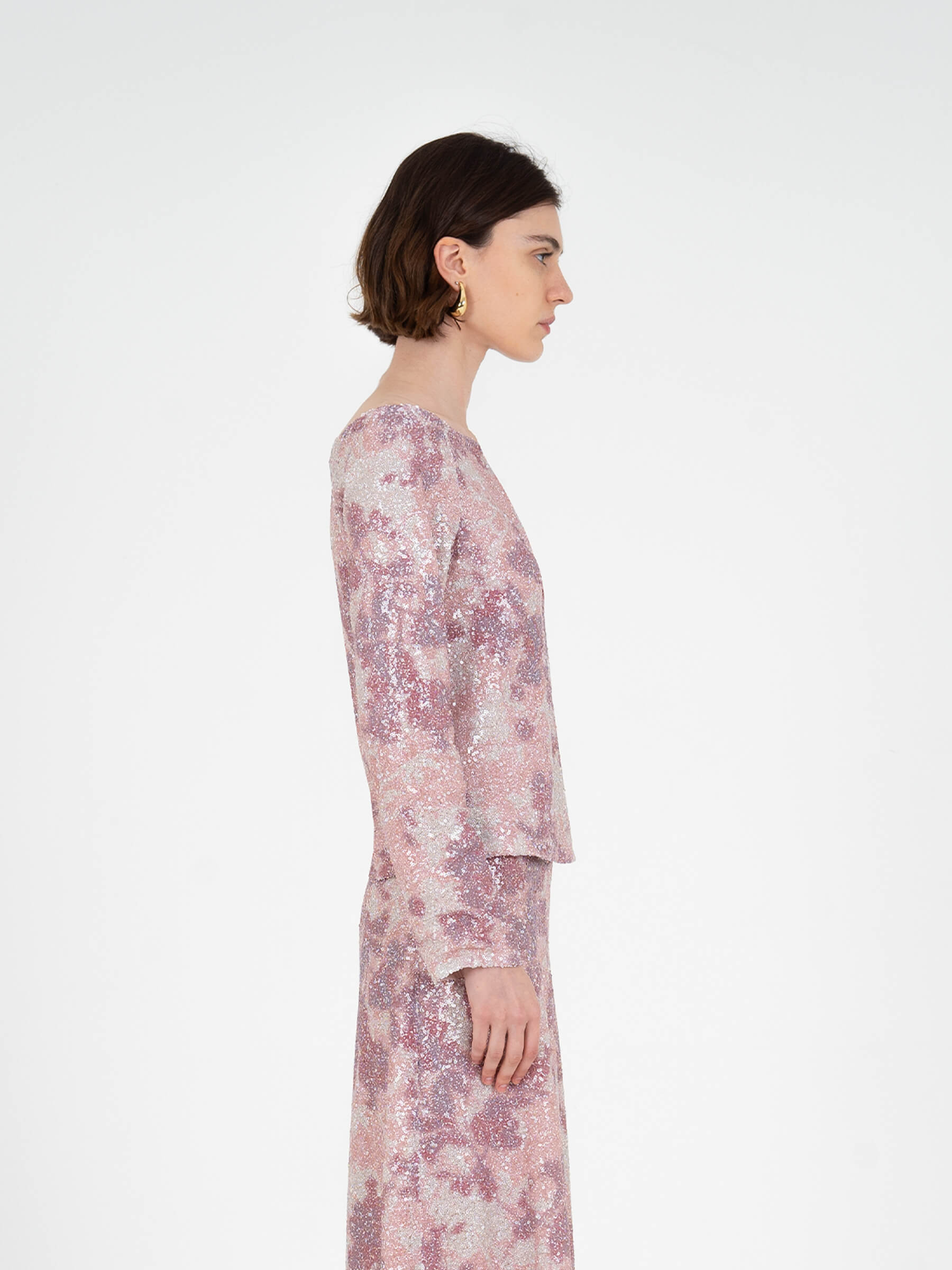 Star Printed Sequin Top top