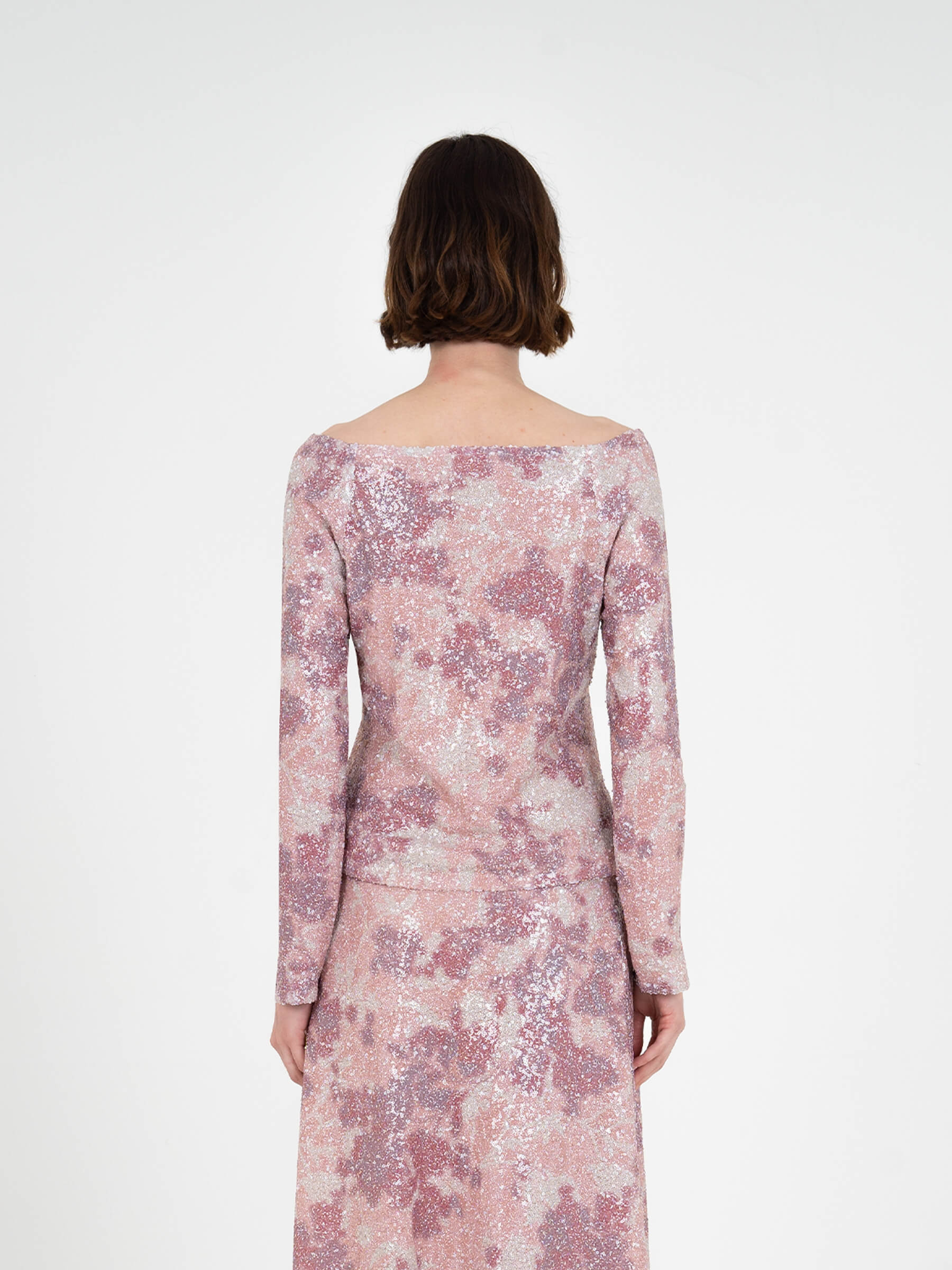 Star Printed Sequin Top top