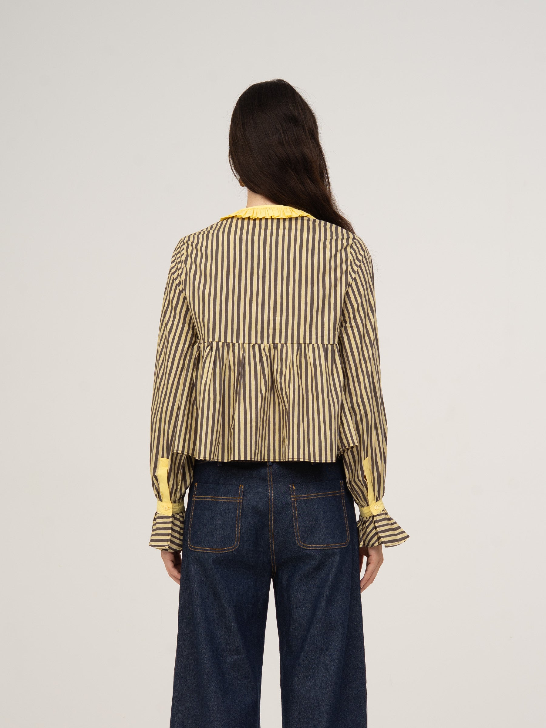 Striped Starlit Yellow Blouse top