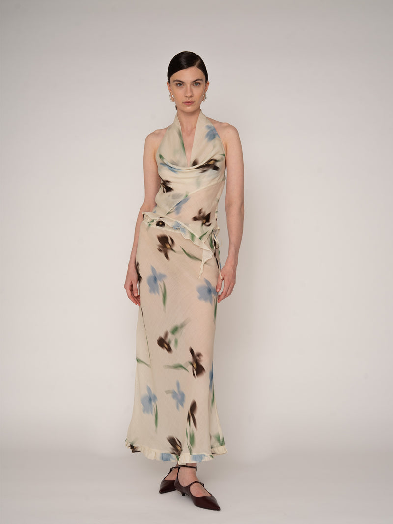 Summer Floral Print Ice Skirt falda
