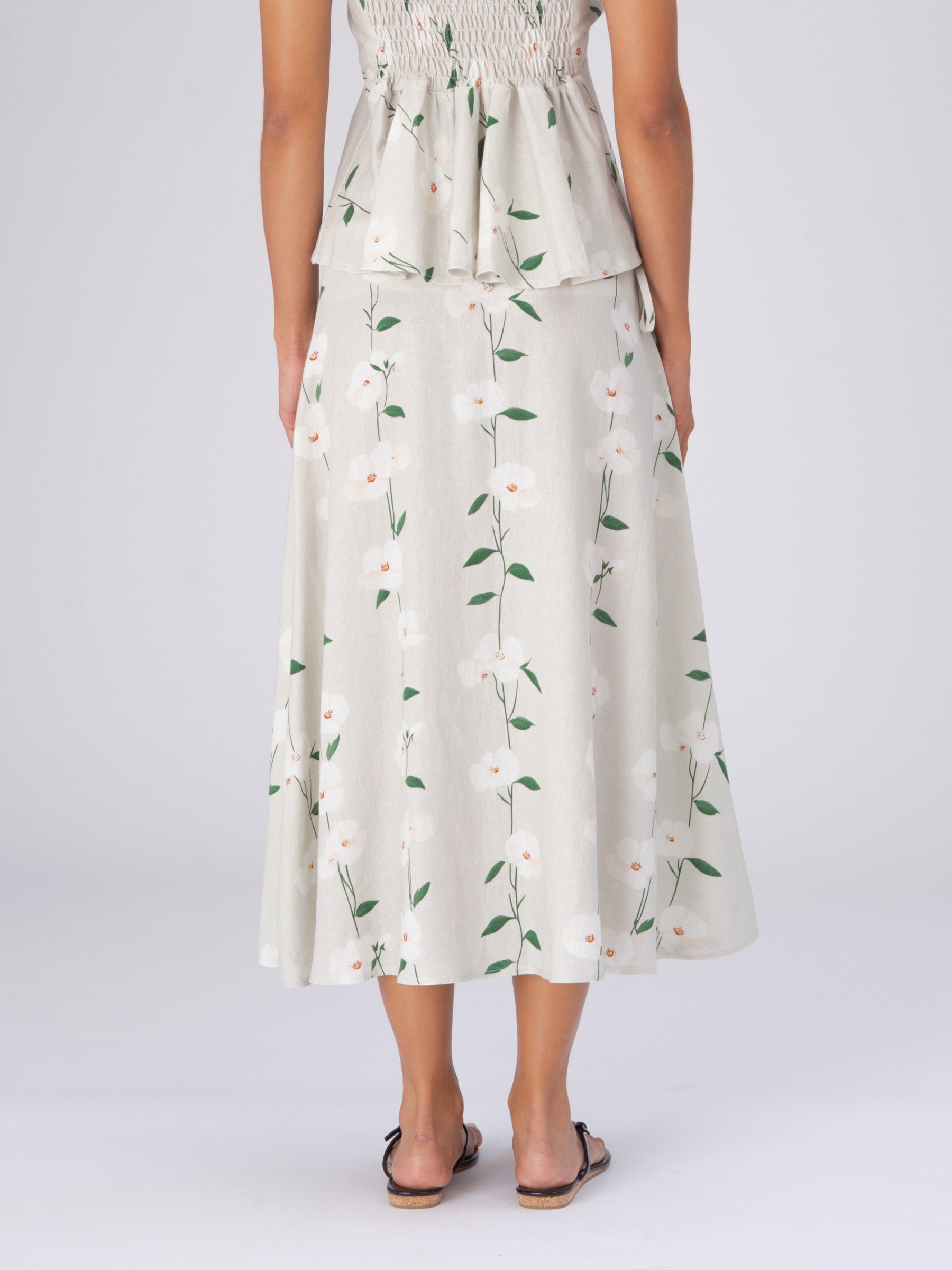 Summer Harlequin Flower Print Skirt falda