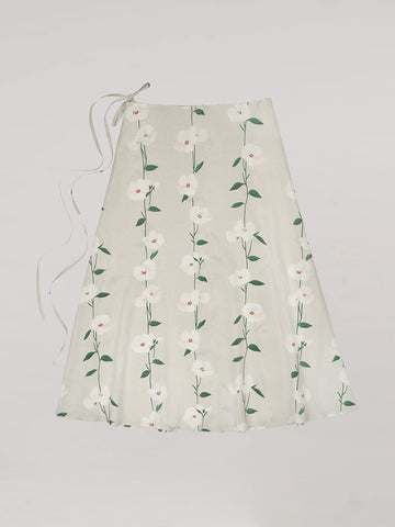 Summer Harlequin Flower Print Skirt