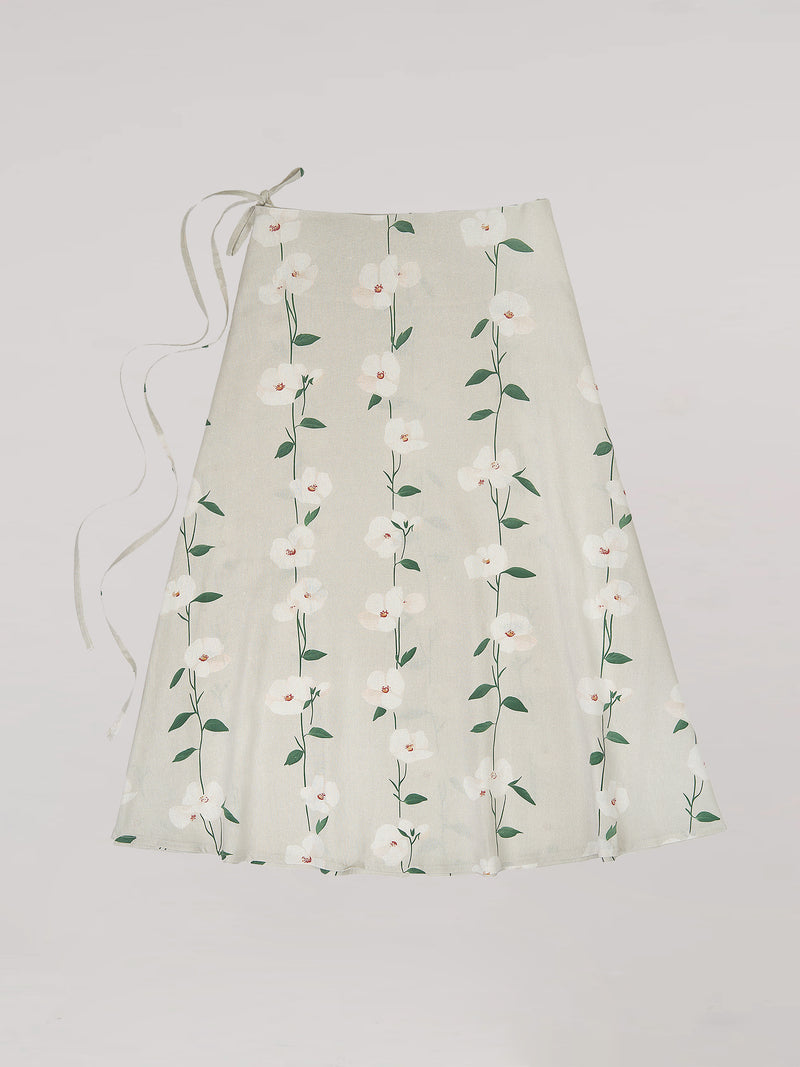 Summer Harlequin Flower Print Skirt falda