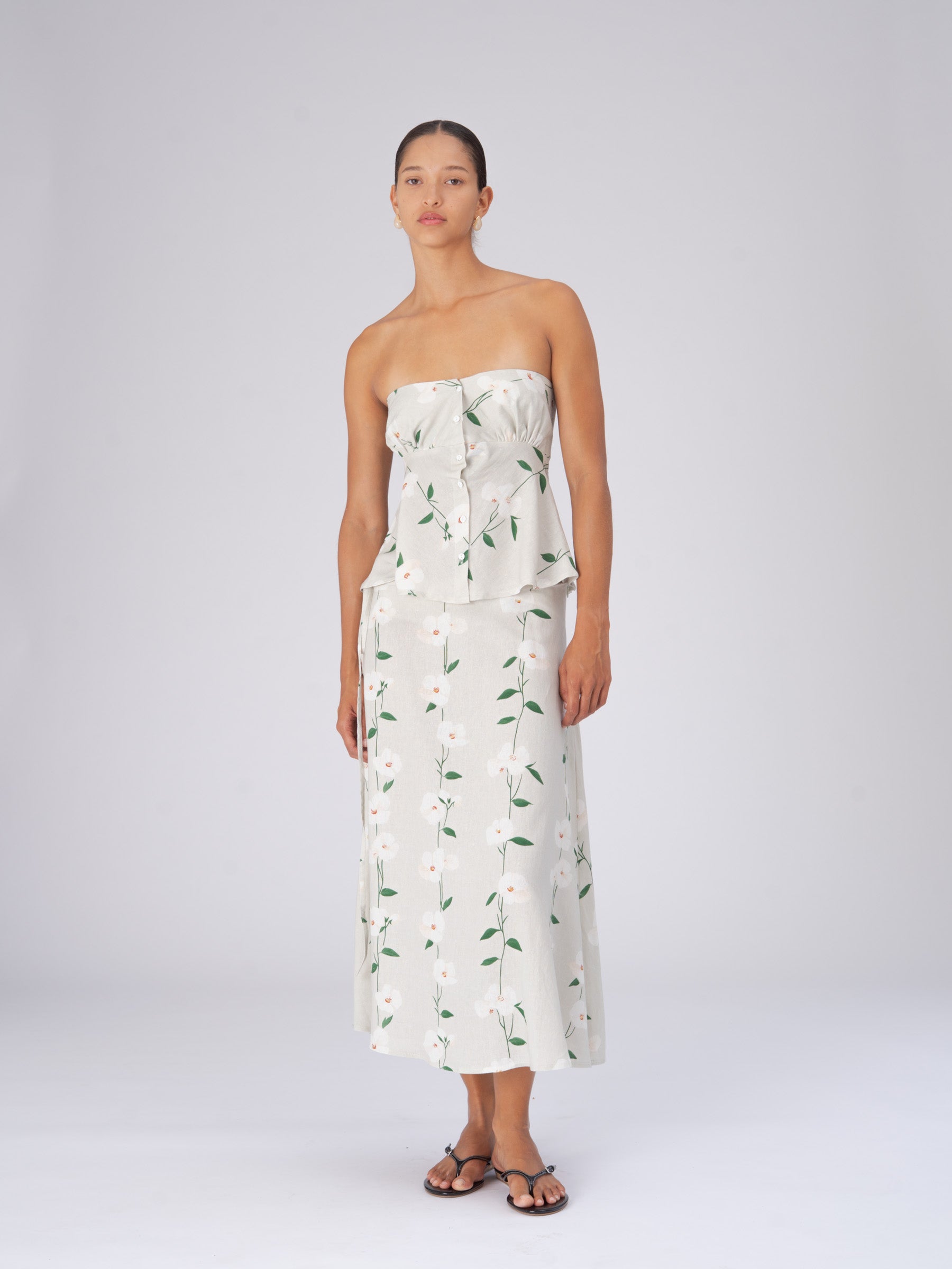 Summer Harlequin Flower Print Skirt falda