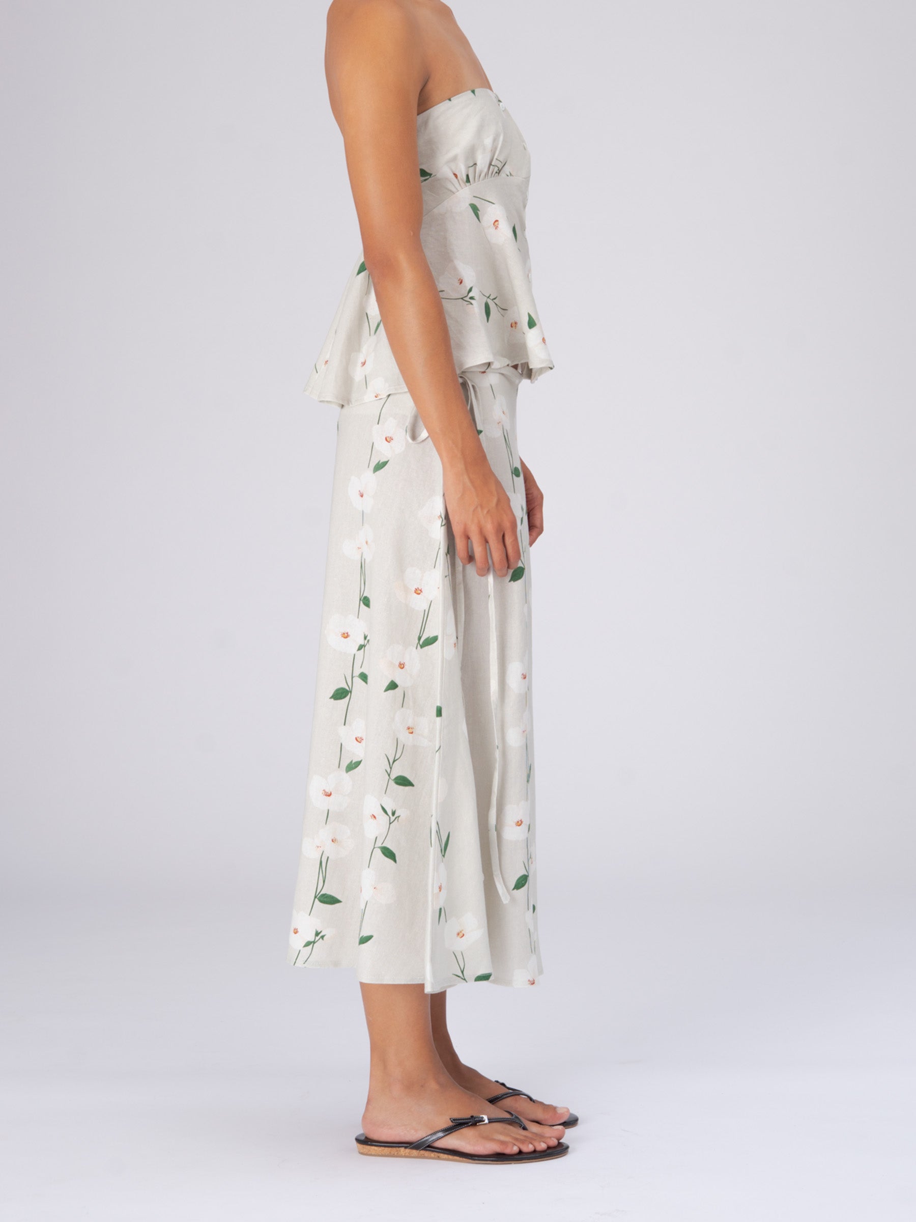 Summer Harlequin Flower Print Skirt falda