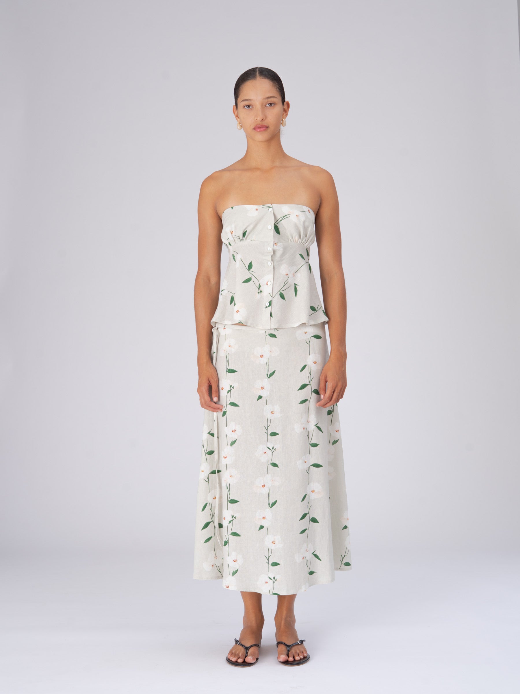 Summer Harlequin Flower Print Skirt falda