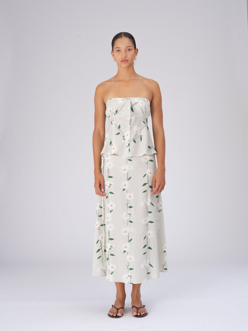 Summer Harlequin Flower Print Skirt falda