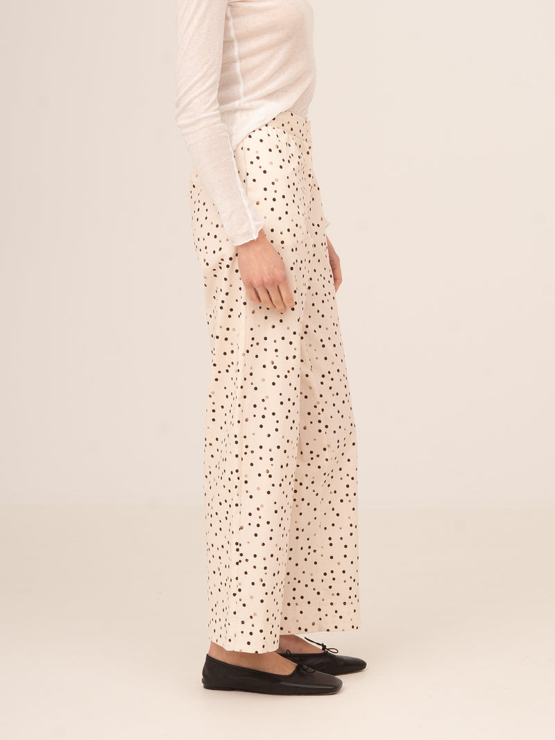 Cream Polka Dot Fuji Pants 
