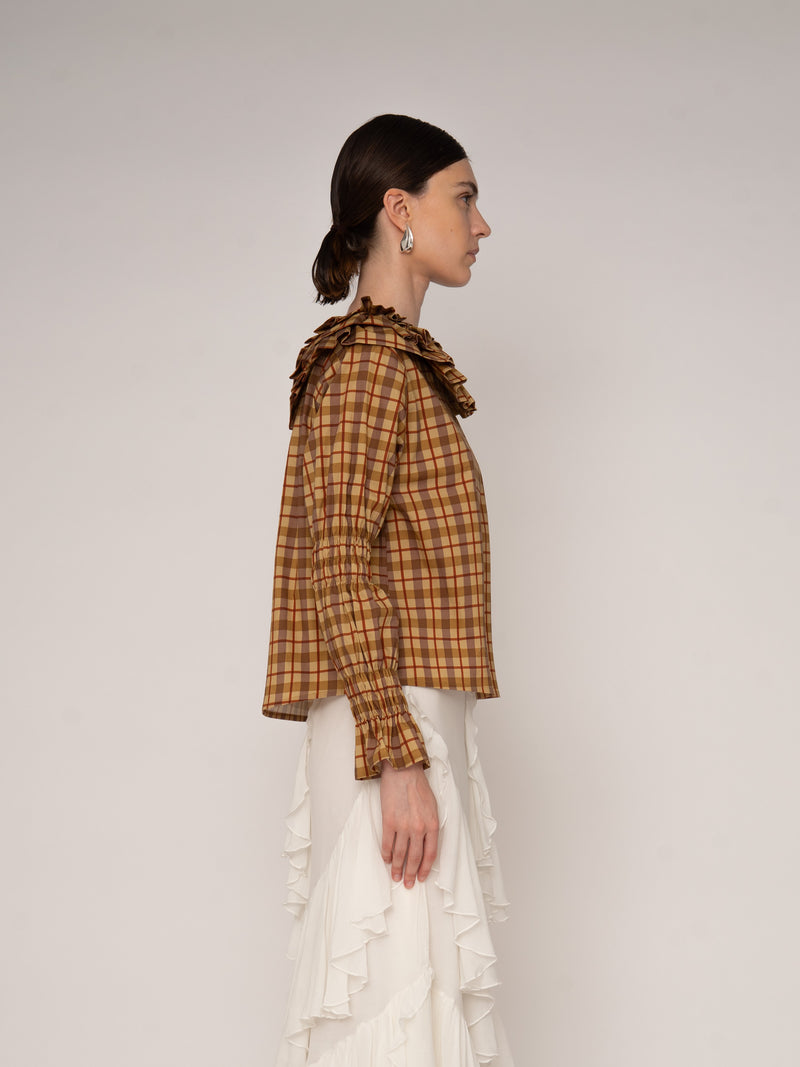 Tartine Plaid Print Blouse top