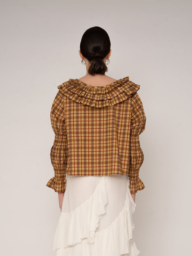 Tartine Plaid Print Blouse top