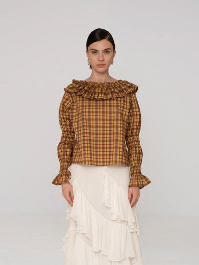 Tartine Plaid Print Blouse
