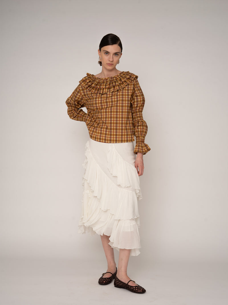 Tartine Plaid Print Blouse top